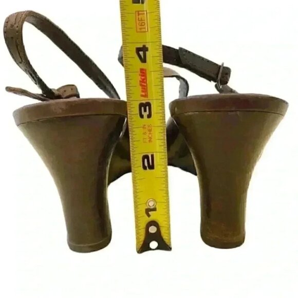 Timberland Wedge Sandals Brown Strappy Woven Leather Fisherman Slingbacks 7.5 - Picture 7 of 15